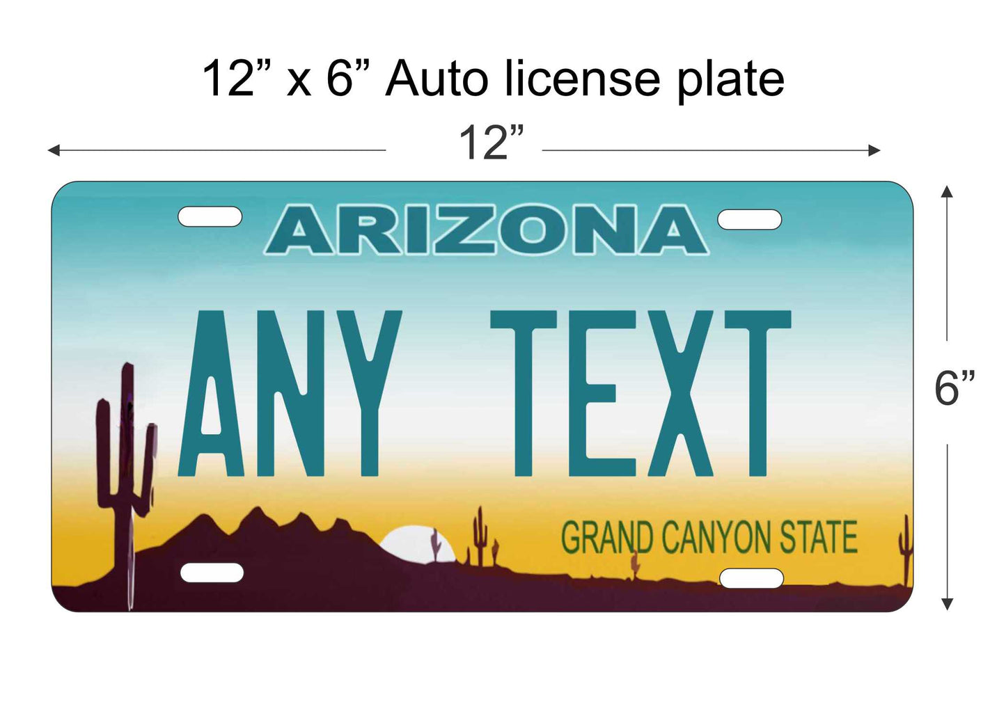Arizona state personalized novelty vanity front license plate replica decorative aluminum sign car tag