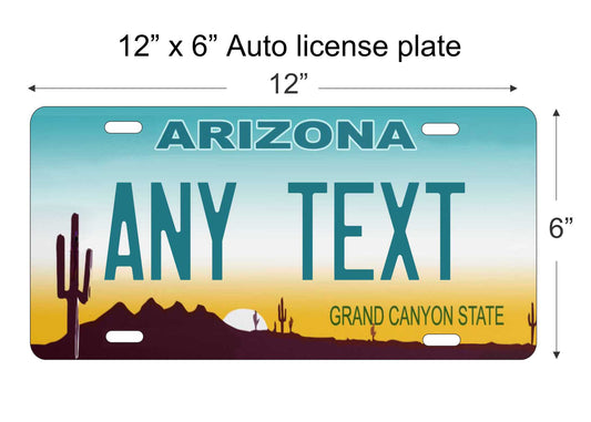 Arizona state personalized novelty vanity front license plate replica decorative aluminum sign car tag