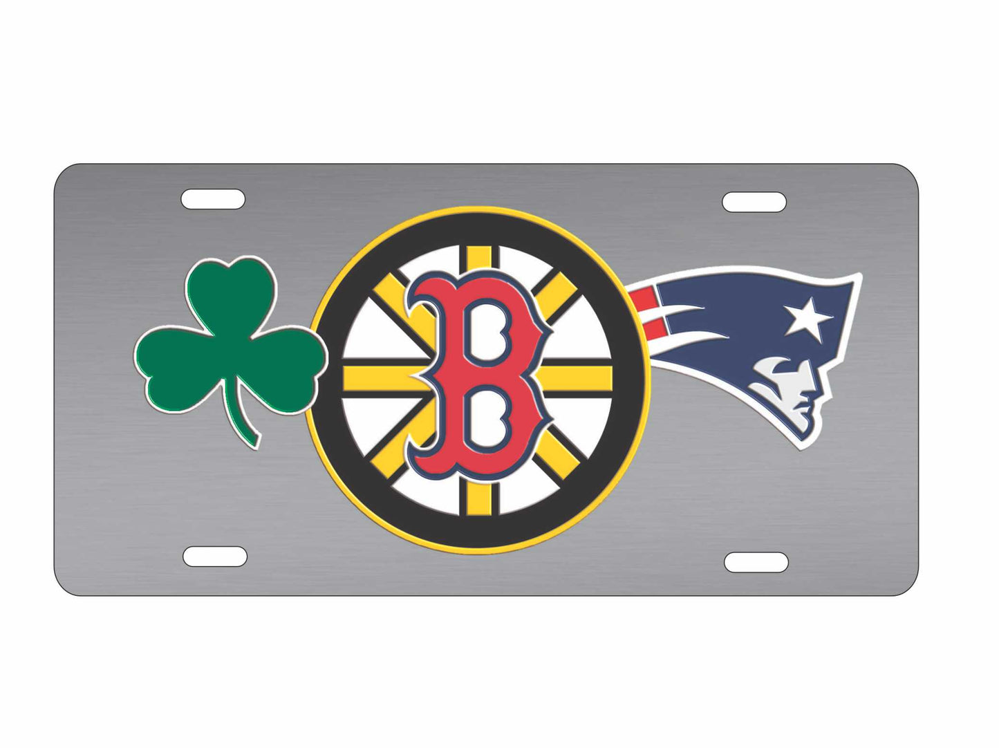 Boston Sport Teams Combined Logos Novelty Front License Plate Decorative aluminum Car Tag