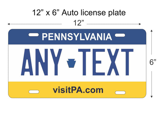 Pennsylvania personalized novelty vanity front license plate replica decorative aluminum sign car tag
