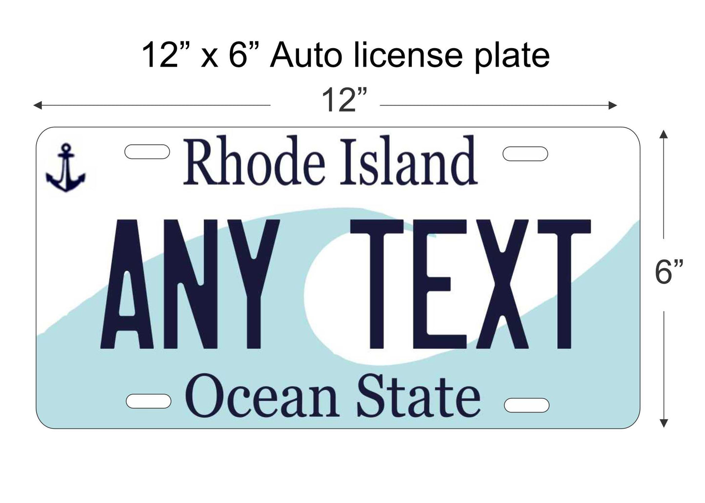 Rhode Island personalized novelty vanity front license plate replica decorative aluminum sign car tag