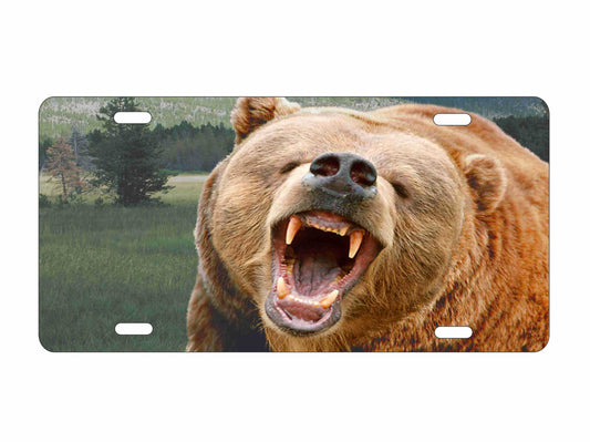 Grizzly bear personalized novelty front license plate decorative custom vanity car tag