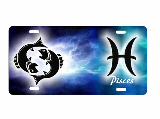Pisces zodiac symbol Astrological sign personalized novelty decorative front license plate