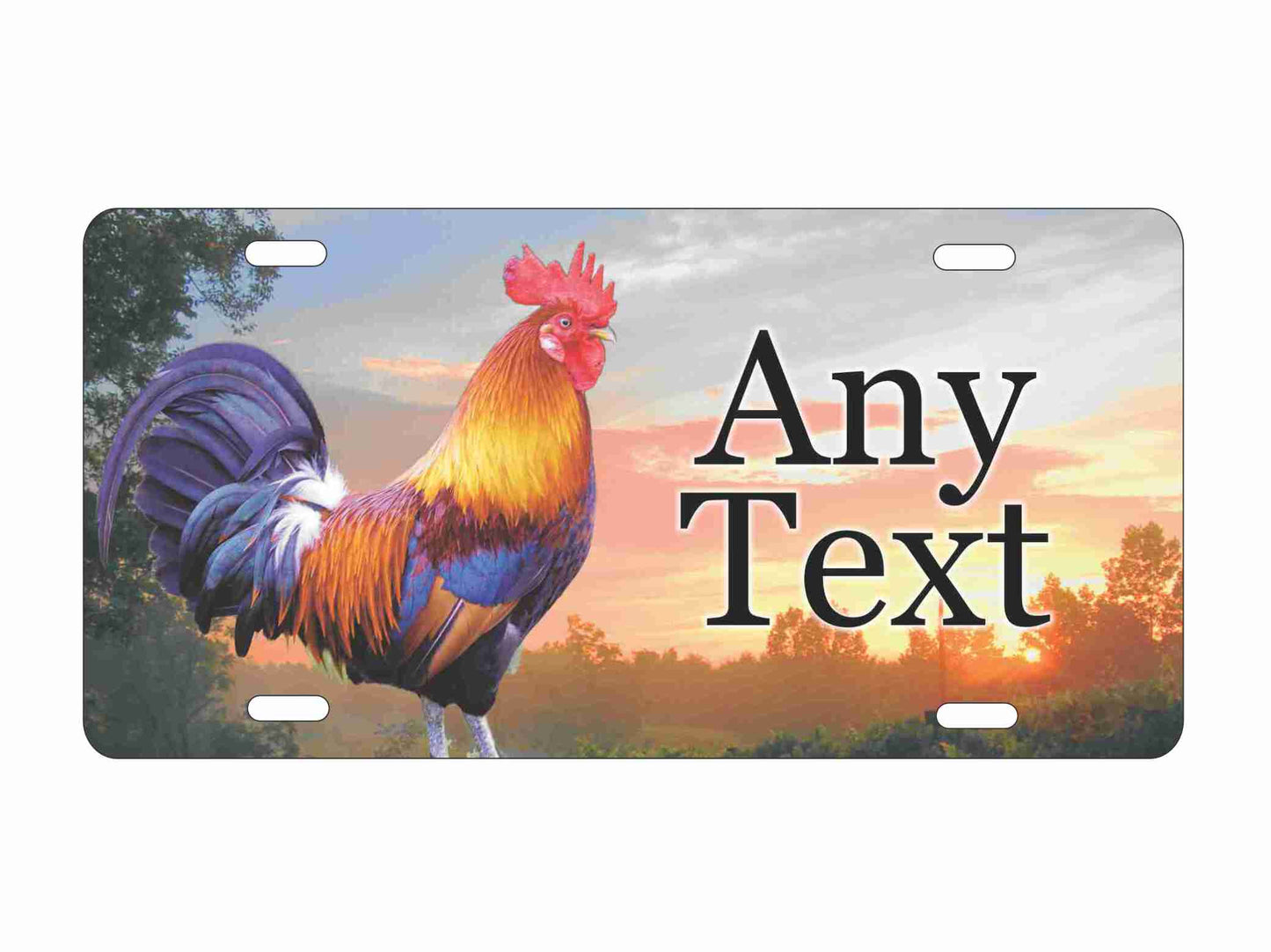 Rooster chicken personalized novelty front license plate Decorative vanity Farm custom aluminum car tag