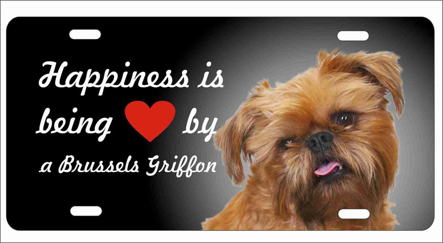 Brussels Griffon novelty front license plate decorative vanity aluminum car tag