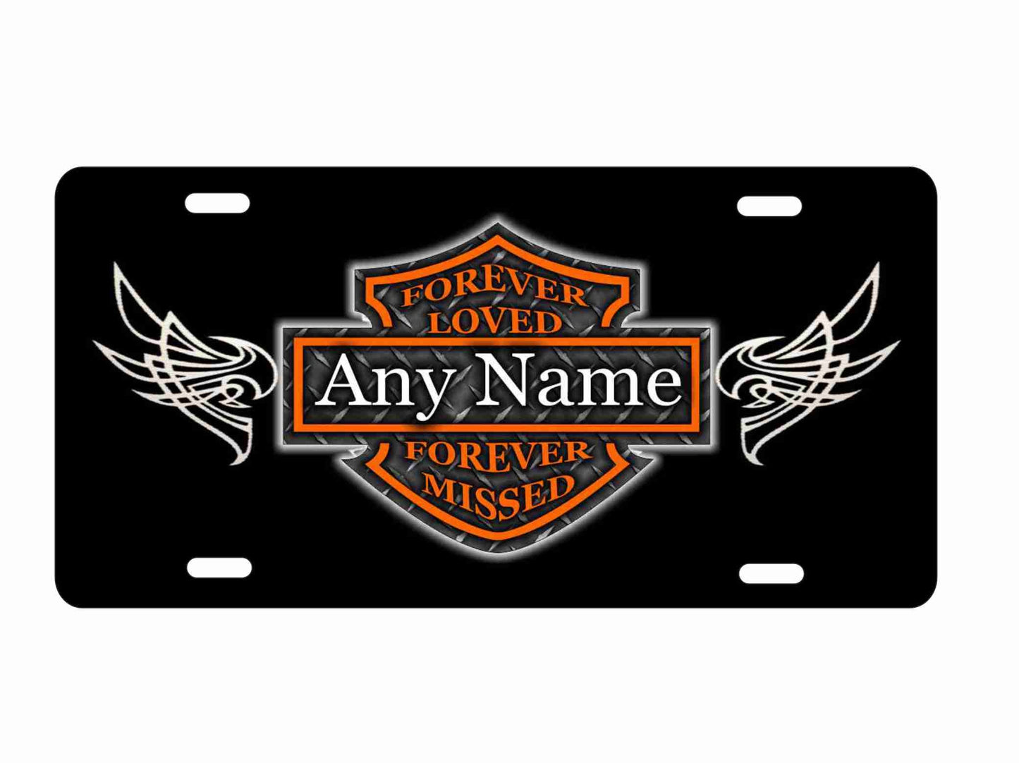 Forever loved Forever missed personalized biker memorial license plate RIP aluminum sign (NOT 3D)