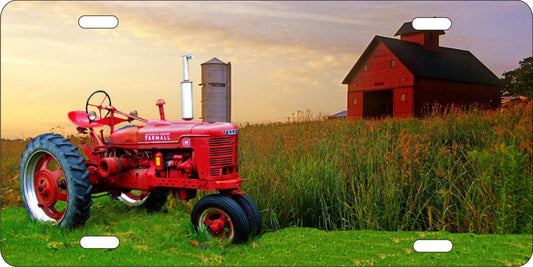 Red Tractor personalized novelty front license plate farm life decorative car tag