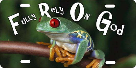 FROG Fully Rely On God novelty front license plate Decorative Vanity car tag