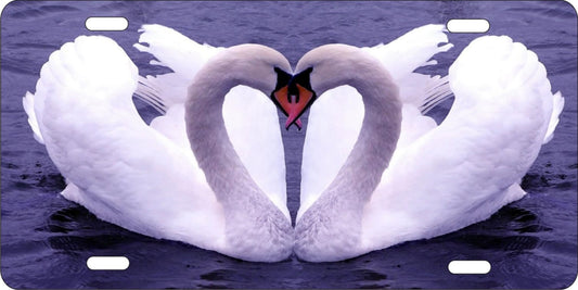 Two Swans novelty front license plate Decorative vanity aluminum car tag