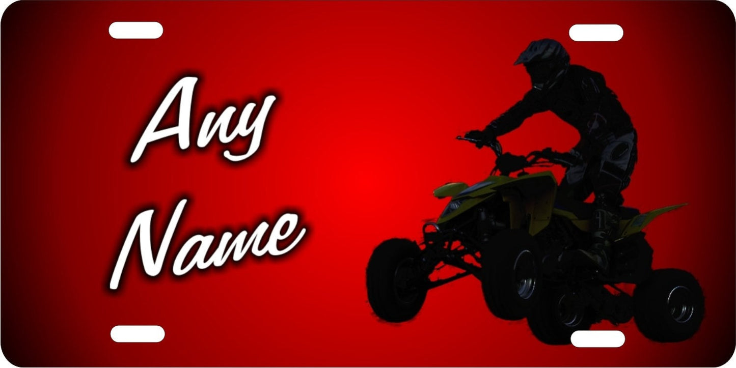 ATV All Terrain Vehicle 4x4 personalized novelty front license plate decorative vanity car tag