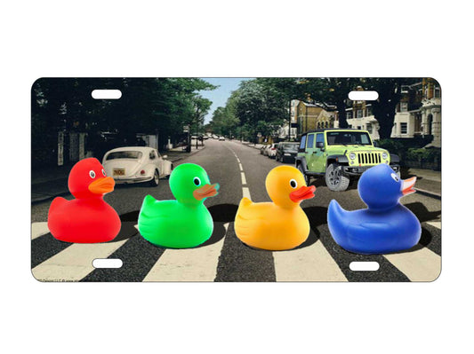 Rubber Ducks Crossing Abbey Road Decorative Aluminum Sign