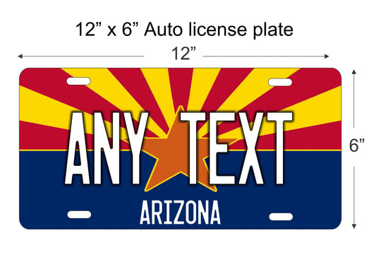 Arizona flag personalized novelty vanity front license plate replica decorative aluminum sign car tag