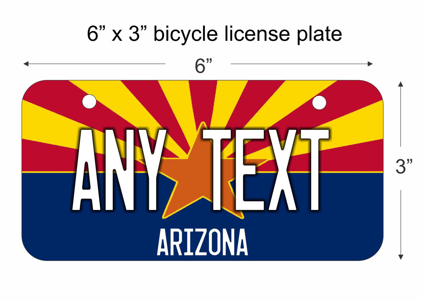 Arizona flag replica bicycle license plate personalized with any text custom made decorative aluminum sign