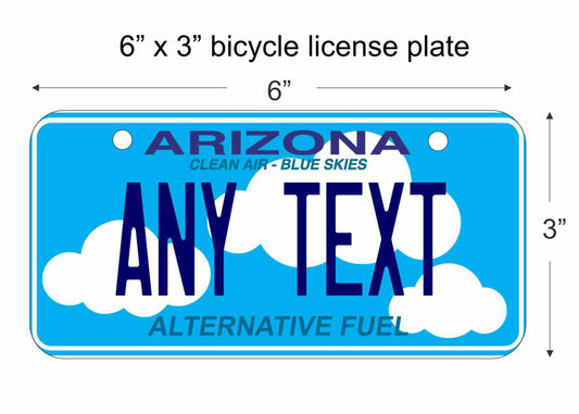 Arizona alternative fuel replica bicycle license plate personalized with any text custom made decorative aluminum sign