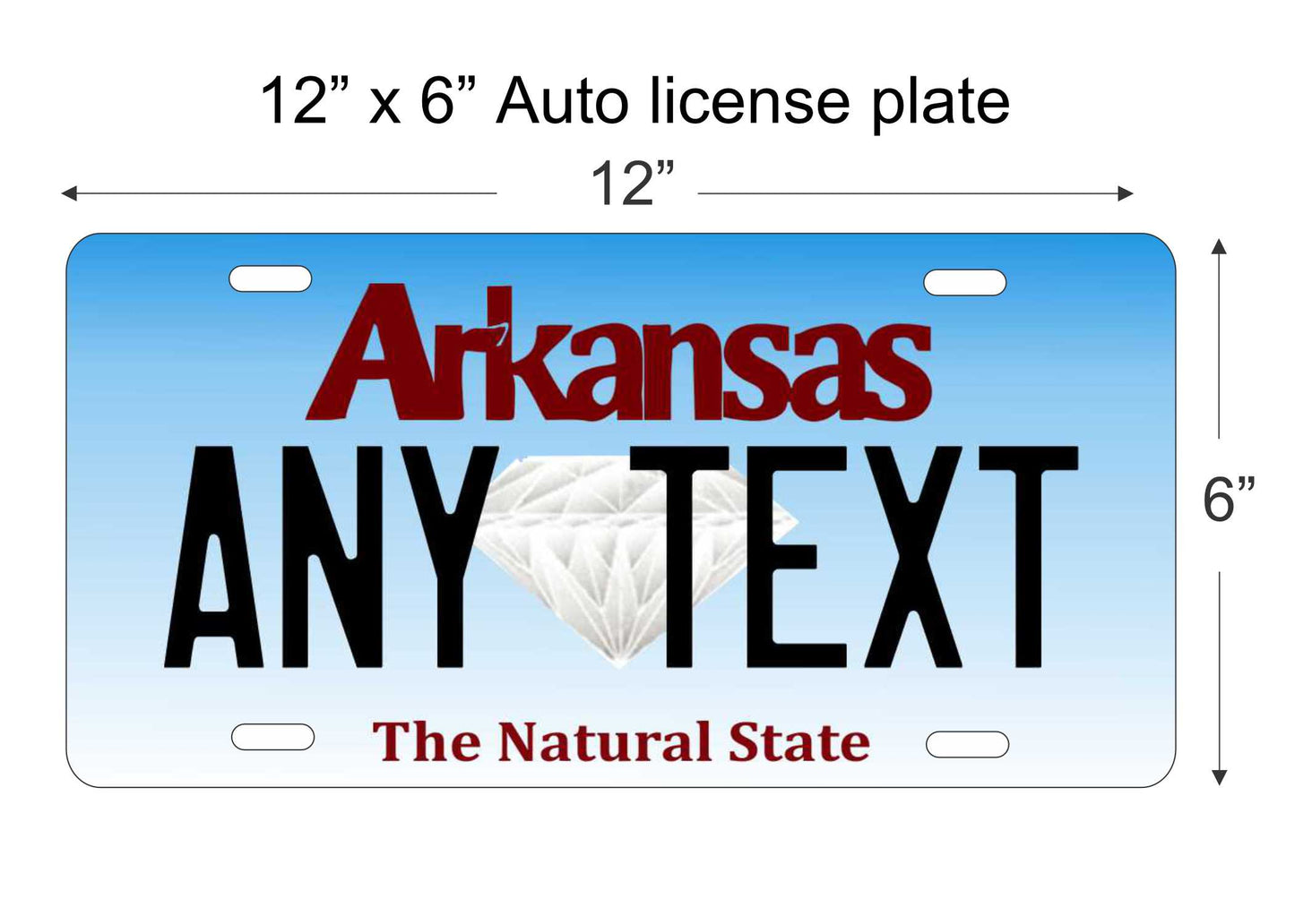 Arkansas state personalized novelty vanity front license plate replica decorative aluminum sign car tag