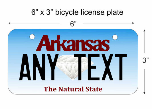 Arkansas state replica bicycle license plate personalized with any text custom made decorative aluminum sign