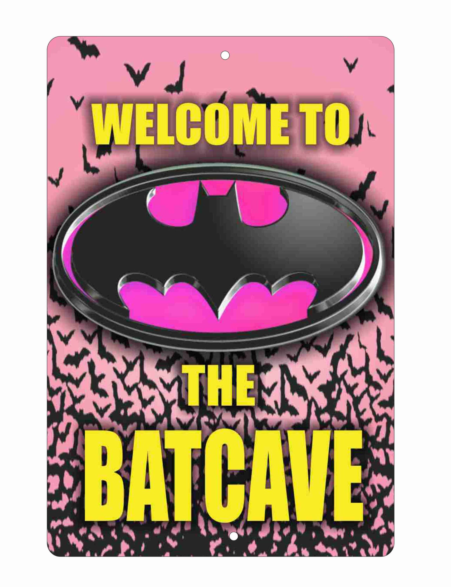 Girl Batcave aluminum sign personalized with any name