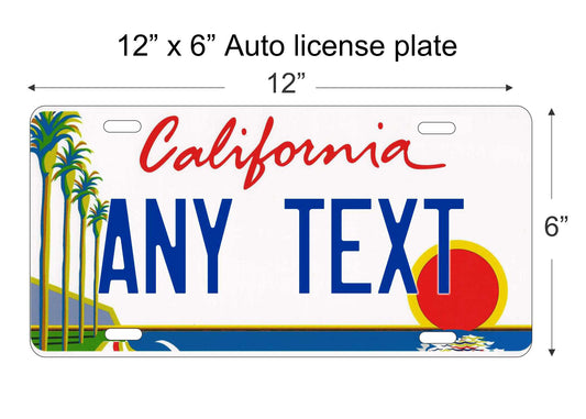 California state personalized novelty vanity front license plate replica decorative aluminum sign car tag