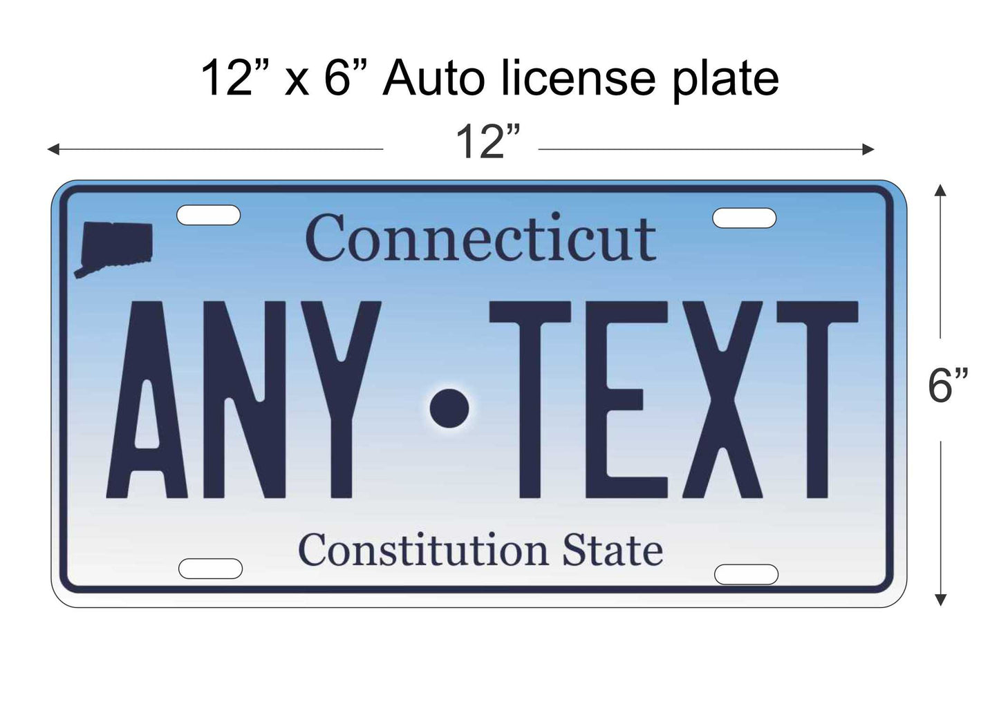 Connecticut state personalized novelty vanity front license plate replica decorative aluminum sign car tag