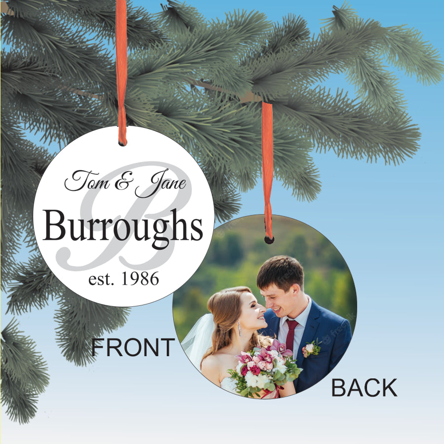 Family established personalized ornament with your own photo Christmas Hanukkah ornament car charm