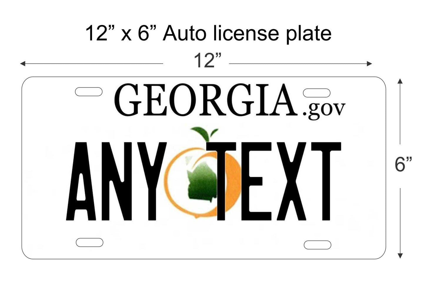 Georgia state personalized novelty vanity front license plate replica decorative aluminum sign car tag