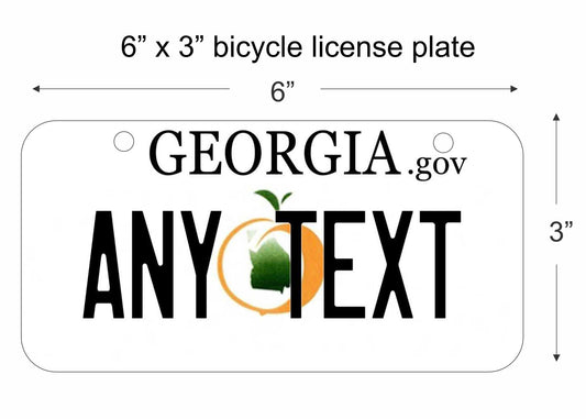 Georgia state replica bicycle license plate personalized with any text custom made decorative aluminum sign