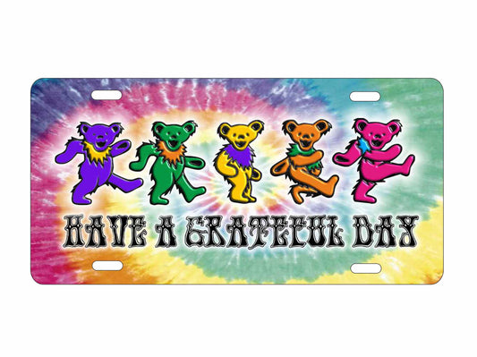 Have a grateful day novelty front license plate dancing bears Decorative aluminum vanity car tag