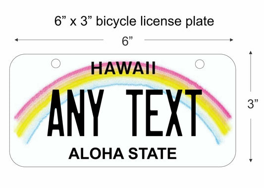 Hawaii aloha state replica bicycle license plate personalized with any text custom made decorative aluminum sign