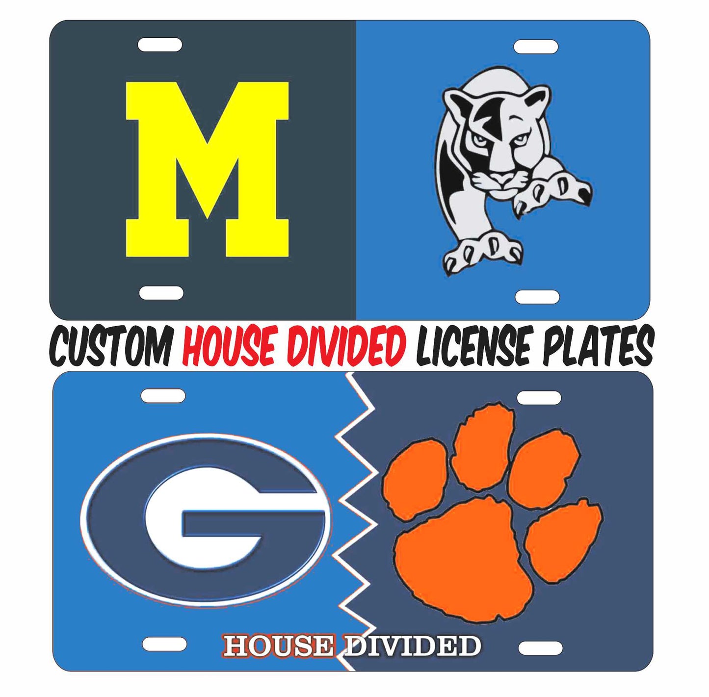 House Divided Personalized Customized novelty license plate any Sports Teams custom House Divided signs