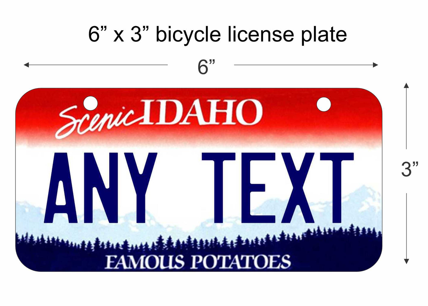 Idaho state replica bicycle license plate personalized with any text custom made decorative aluminum sign