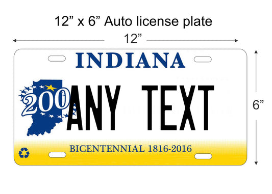 Indiana state personalized novelty vanity front license plate replica decorative aluminum sign car tag