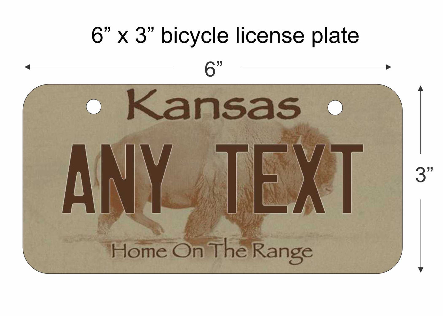 Kansas state replica bicycle license plate personalized with any text custom made decorative aluminum sign