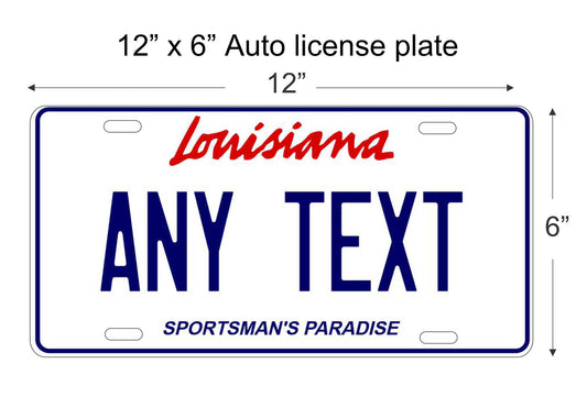 Louisiana state personalized novelty vanity front license plate replica decorative aluminum sign car tag