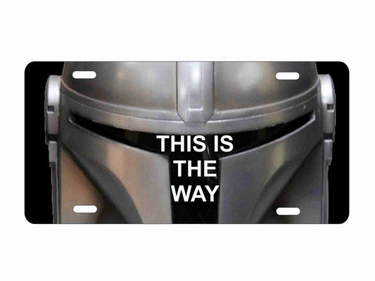 This is The Way Mando Helmet Novelty Front License Plate Decorative Vanity Aluminum car tag