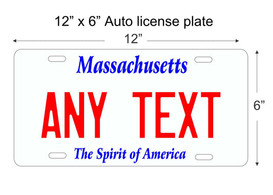 Massachusetts state personalized novelty vanity front license plate replica decorative aluminum sign car tag