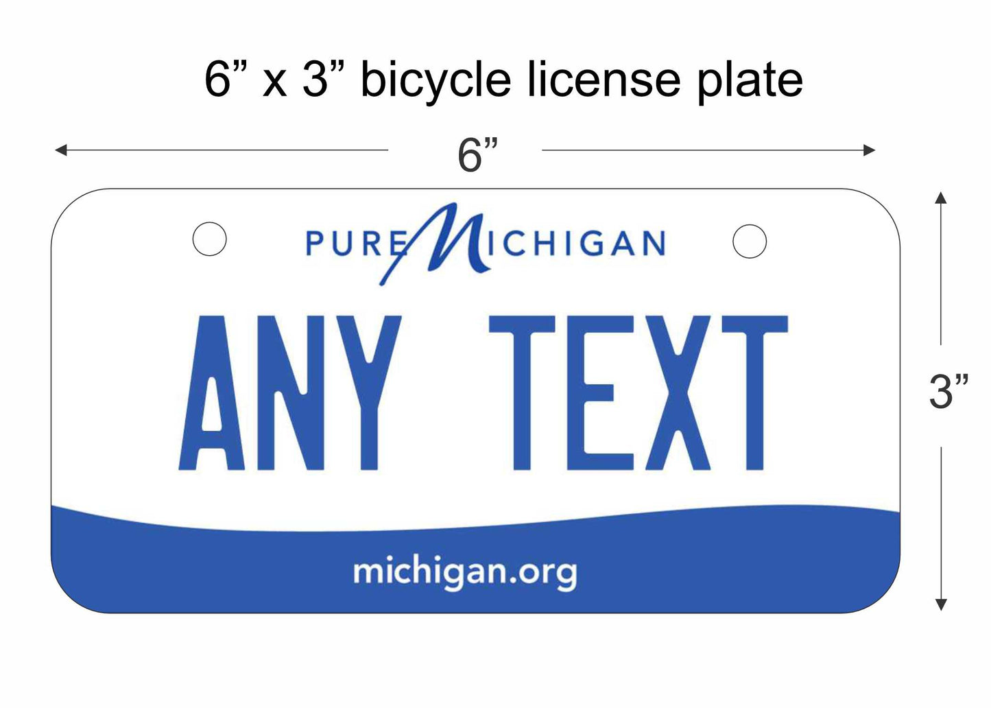 Michigan state replica bicycle license plate personalized with any text custom made decorative aluminum sign