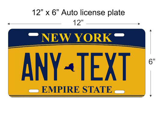 New York empire state personalized novelty vanity front license plate replica decorative aluminum sign car tag