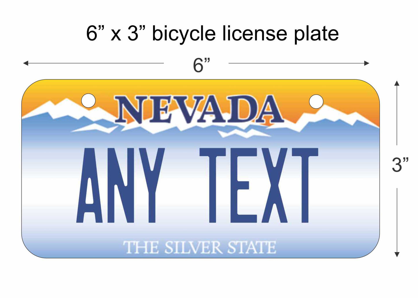 Nevada state replica bicycle license plate personalized with any text custom made decorative aluminum sign