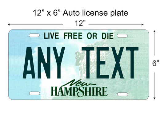 New Hampshire personalized novelty vanity front license plate replica decorative aluminum sign car tag