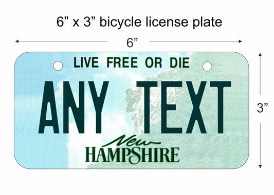 New Hampshire state replica bicycle license plate personalized with any text custom made decorative aluminum sign