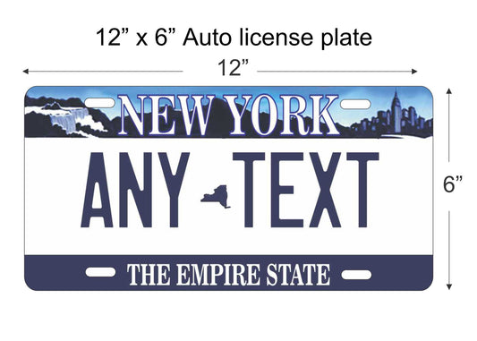 New York personalized novelty vanity front license plate replica decorative aluminum sign car tag