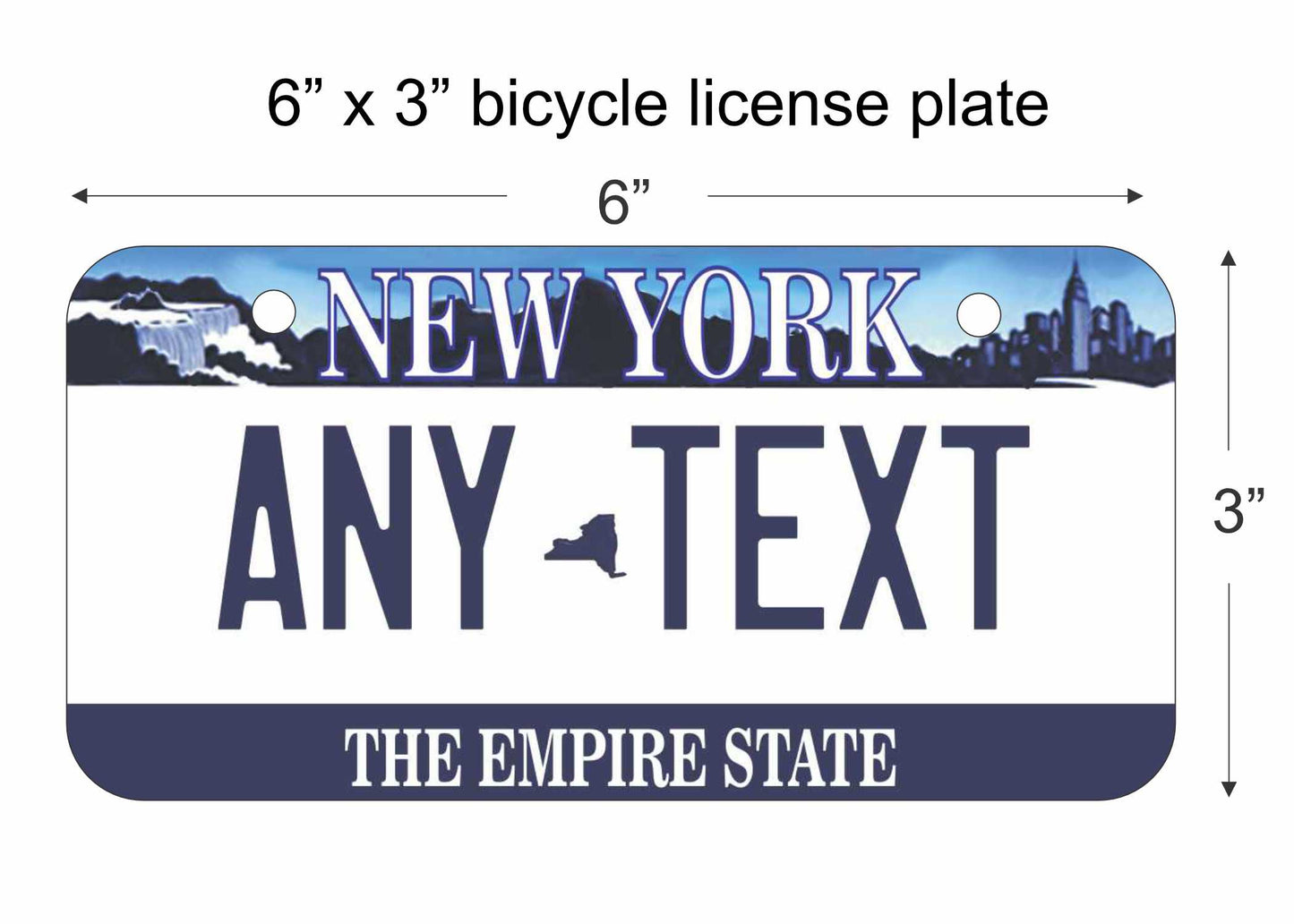 New York replica bicycle license plate personalized with any text custom made decorative aluminum sign