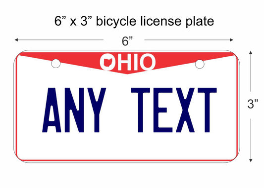 Ohio state replica bicycle license plate personalized with any text custom made decorative aluminum sign