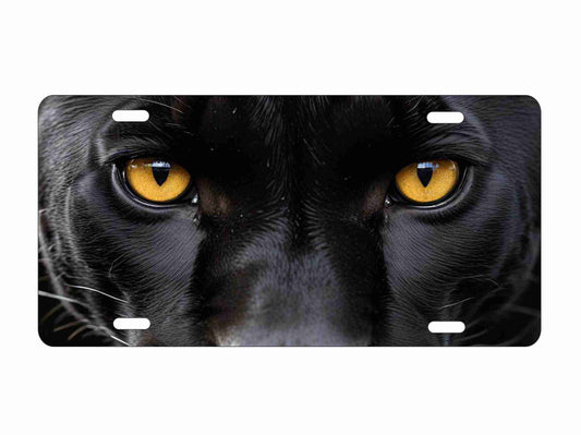 Panther face yellow eyes personalized novelty front license plate Decorative custom vanity car tag
