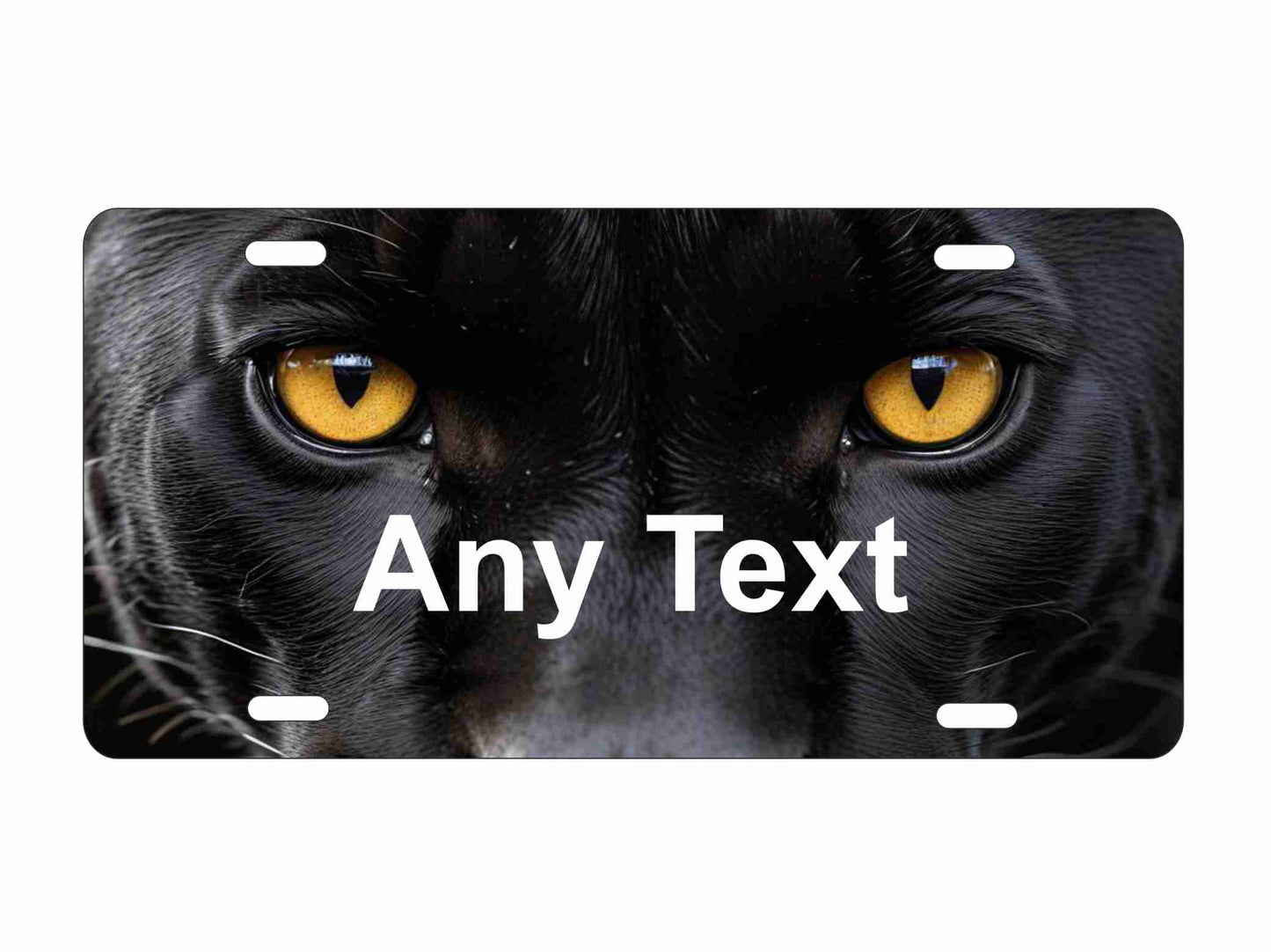 Panther face yellow eyes personalized novelty front license plate Decorative custom vanity car tag