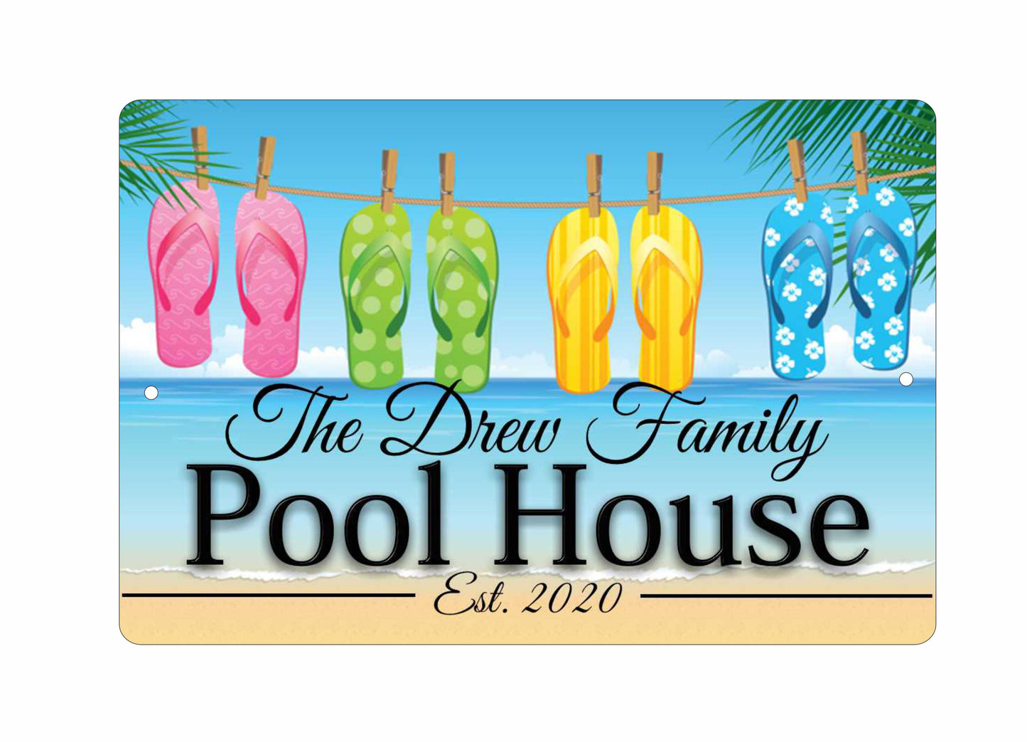 Pool House personalized custom made decorative aluminum sign novelty wall decor