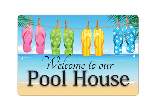 Pool House personalized custom made decorative aluminum sign novelty wall decor