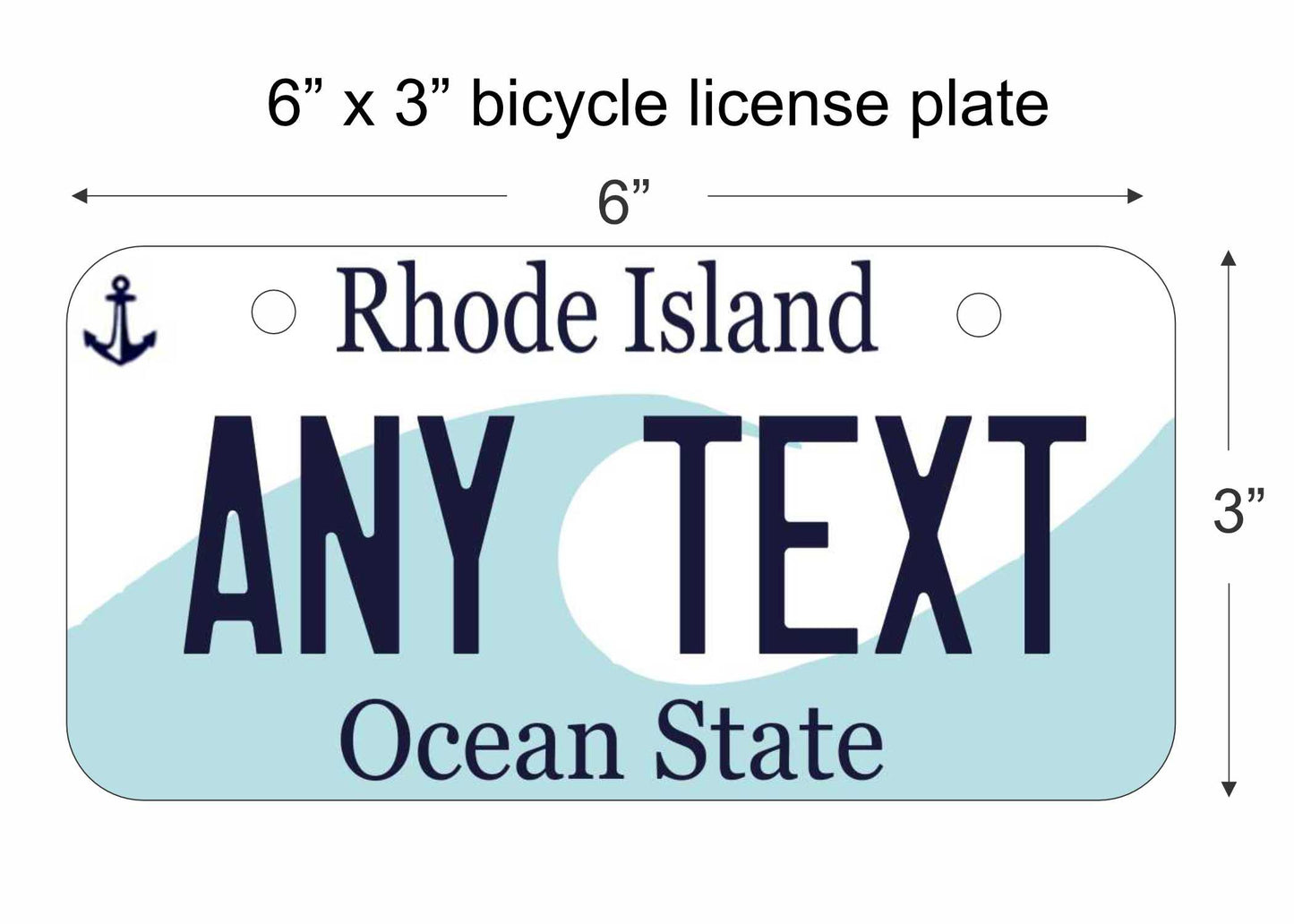 Rhode Island replica bicycle license plate personalized with any text custom made decorative aluminum sign