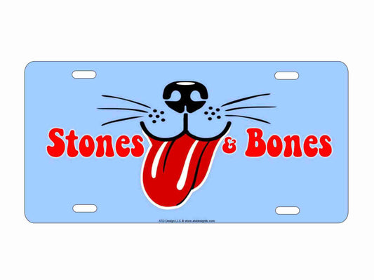 Stones and Bones novelty license plate decorative vanity car tag 12 x 6 inches