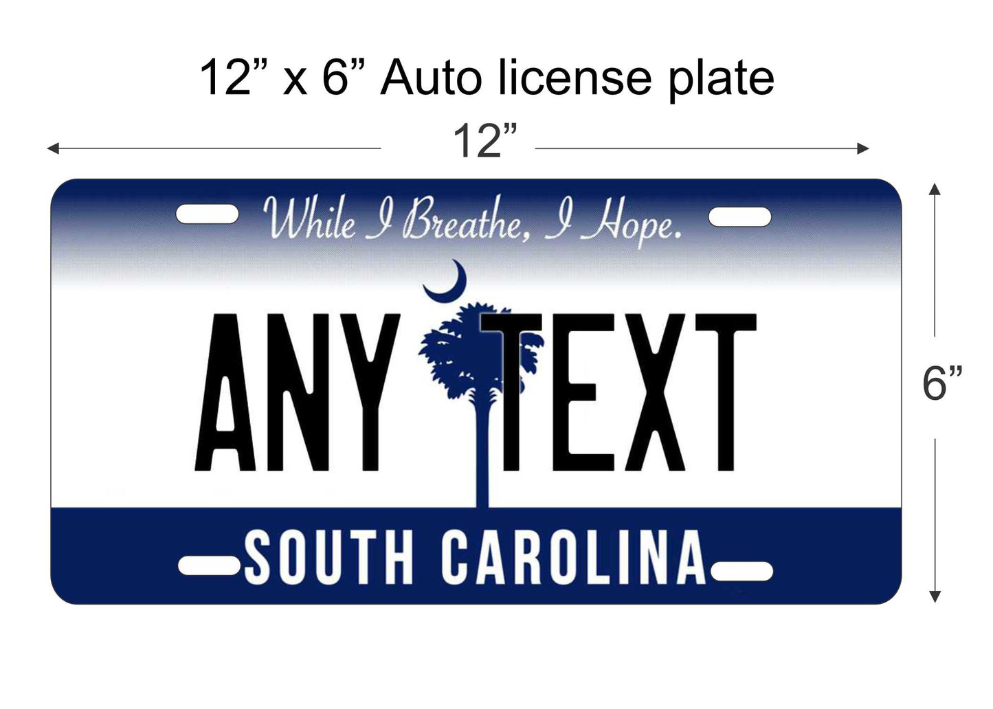 South Carolina personalized novelty vanity front license plate replica decorative aluminum sign car tag